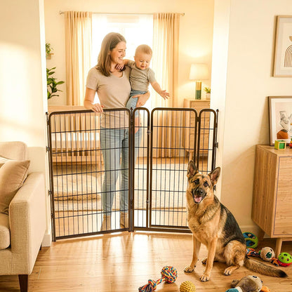 Dog Gate, Extra Wide Adjustable for Openings Up to 183", 24" H