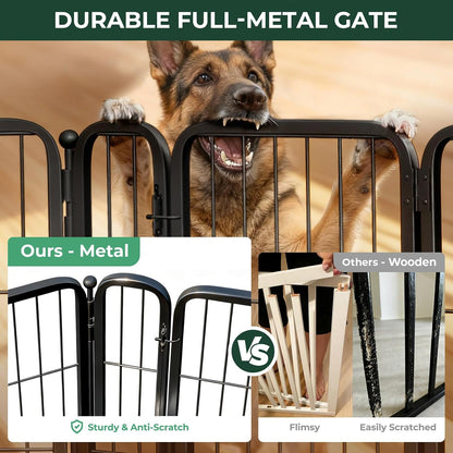 Dog Gate, Extra Wide Adjustable for Openings Up to 183", 24" H