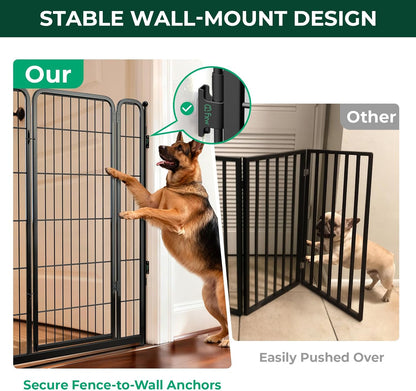 Dog Gate, Extra Wide Adjustable for Openings Up to 183", 24" H