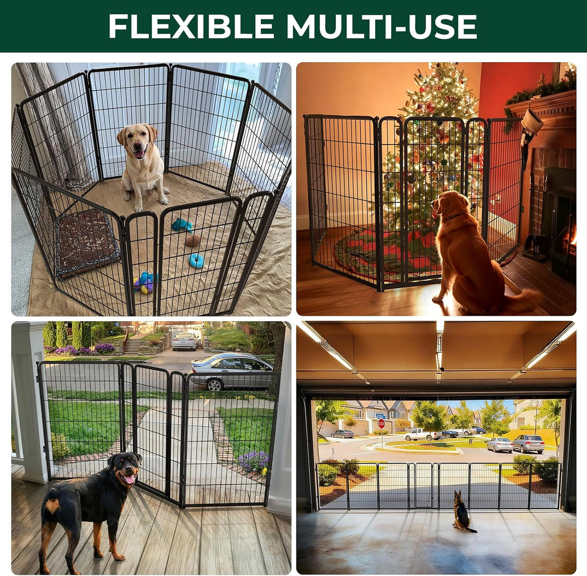 Dog Gate, Extra Wide Adjustable for Openings Up to 183", 24" H