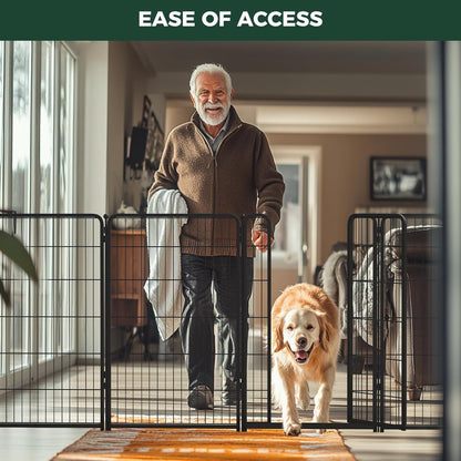 Dog Gate, Extra Wide Adjustable for Openings Up to 183", 24" H