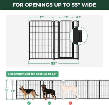 Dog Gate, Extra Wide Adjustable for Openings Up to 183", 24" H