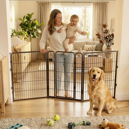 Dog Gate, Extra Wide Adjustable for Openings Up to 183", 24" H