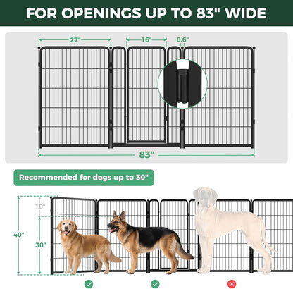 Dog Gate, Extra Wide Adjustable for Openings Up to 183", 24" H