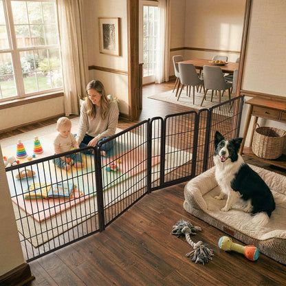 Dog Gate, Extra Wide Adjustable for Openings Up to 183", 24" H