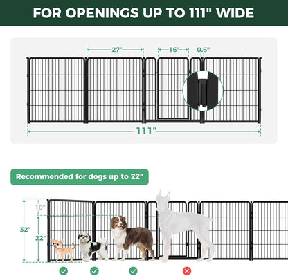 Dog Gate, Extra Wide Adjustable for Openings Up to 183", 24" H