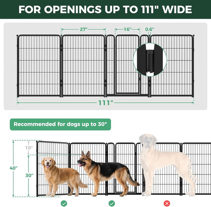 Dog Gate, Extra Wide Adjustable for Openings Up to 183", 24" H