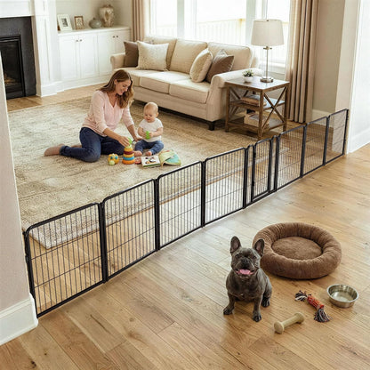 Dog Gate, Extra Wide Adjustable for Openings Up to 183", 24" H