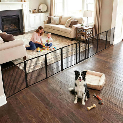 Dog Gate, Extra Wide Adjustable for Openings Up to 183", 24" H