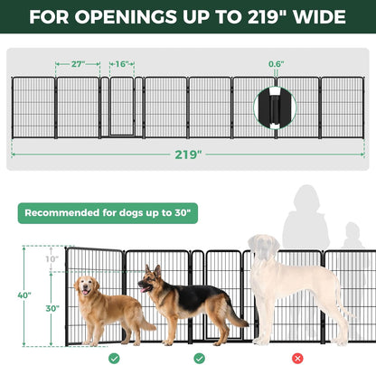 Dog Gate, Extra Wide Adjustable for Openings Up to 183", 24" H
