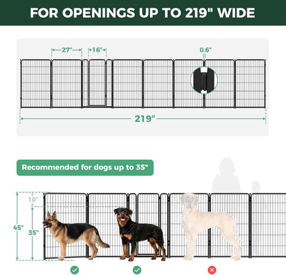 Dog Gate, Extra Wide Adjustable for Openings Up to 183", 24" H