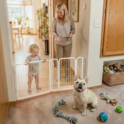 Dog Gate, Extra Wide Adjustable for Openings Up to 183", 24" H