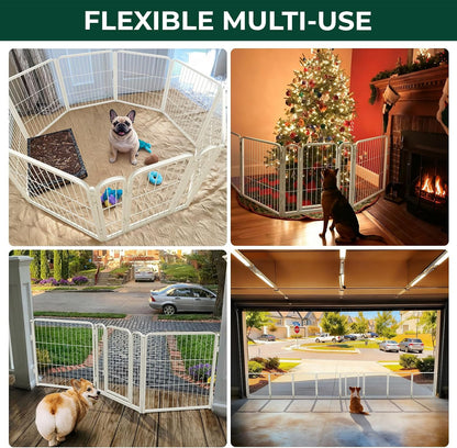 Dog Gate, Extra Wide Adjustable for Openings Up to 183", 24" H