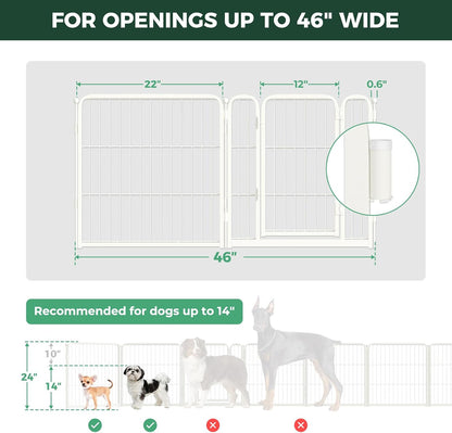 Dog Gate, Extra Wide Adjustable for Openings Up to 183", 24" H