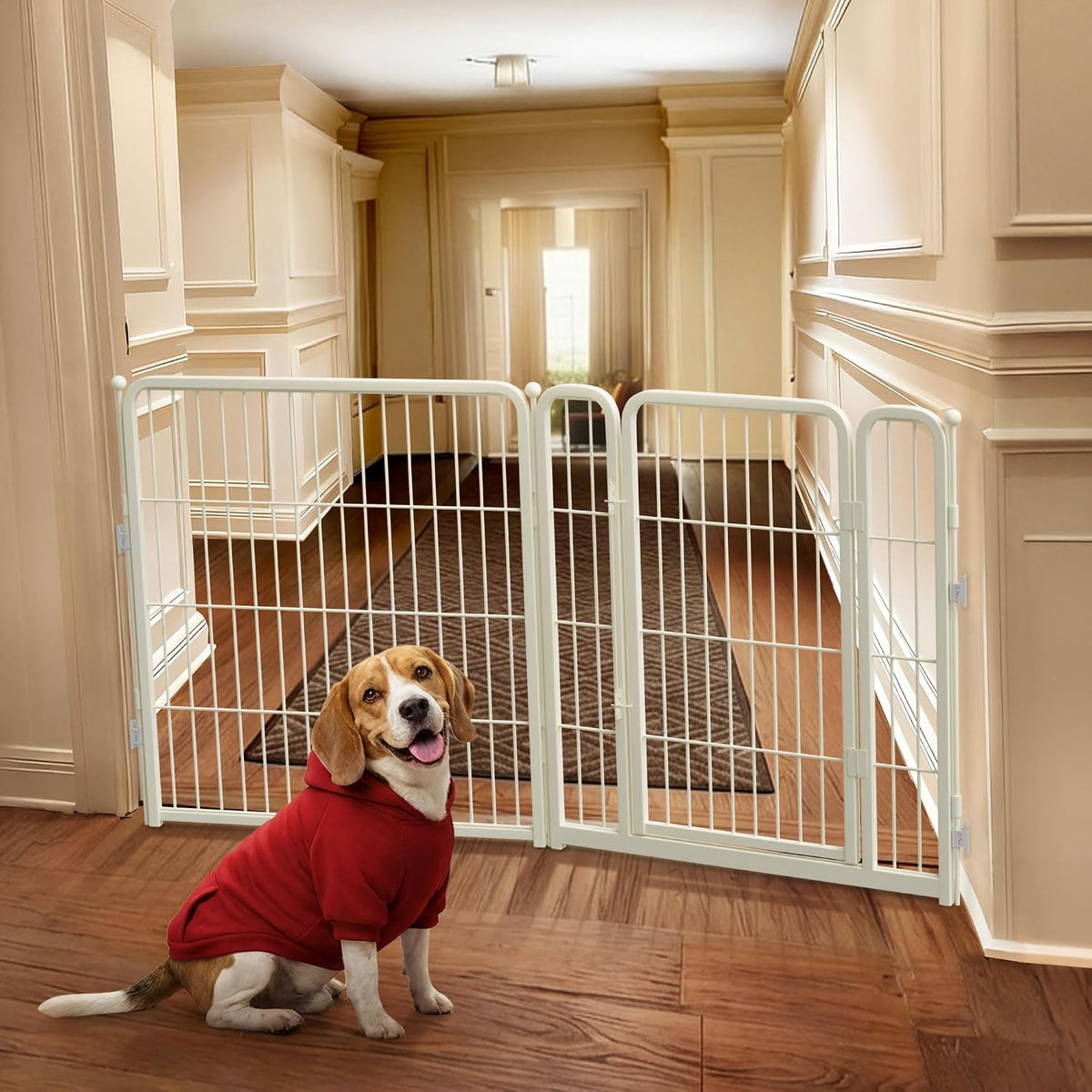 Dog Gate, Extra Wide Adjustable for Openings Up to 183", 24" H
