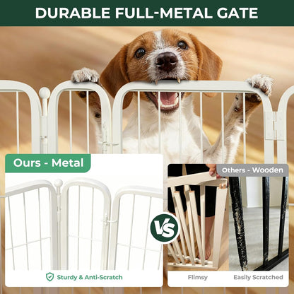 Dog Gate, Extra Wide Adjustable for Openings Up to 183", 24" H