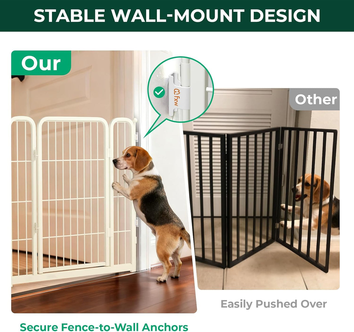 Dog Gate, Extra Wide Adjustable for Openings Up to 183", 24" H