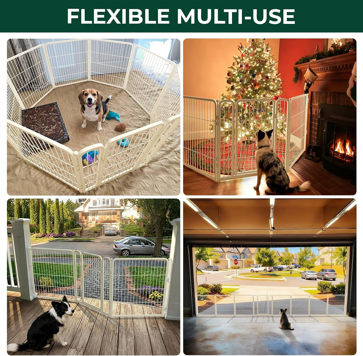 Dog Gate, Extra Wide Adjustable for Openings Up to 183", 24" H