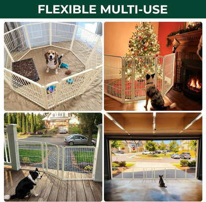 Dog Gate, Extra Wide Adjustable for Openings Up to 183", 24" H