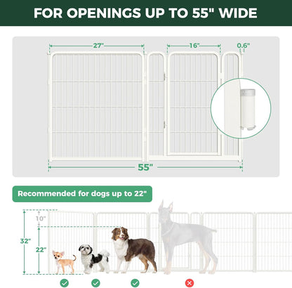 Dog Gate, Extra Wide Adjustable for Openings Up to 183", 24" H
