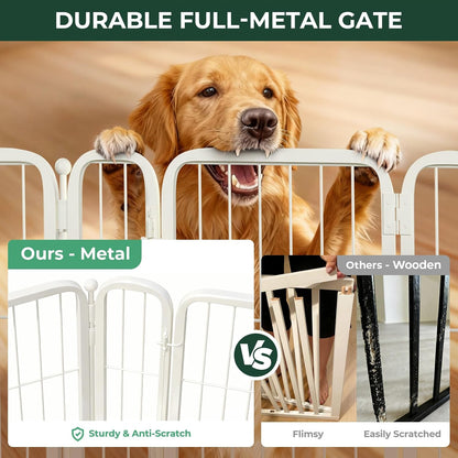Dog Gate, Extra Wide Adjustable for Openings Up to 183", 24" H
