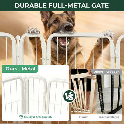 Dog Gate, Extra Wide Adjustable for Openings Up to 183", 24" H