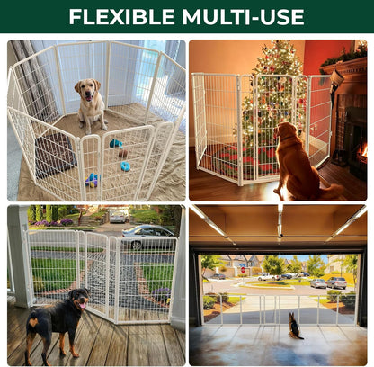 Dog Gate, Extra Wide Adjustable for Openings Up to 183", 24" H