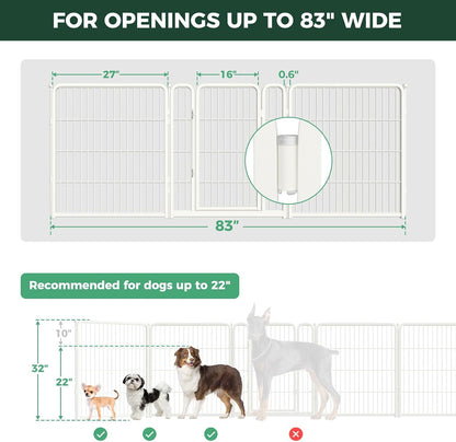 Dog Gate, Extra Wide Adjustable for Openings Up to 183", 24" H