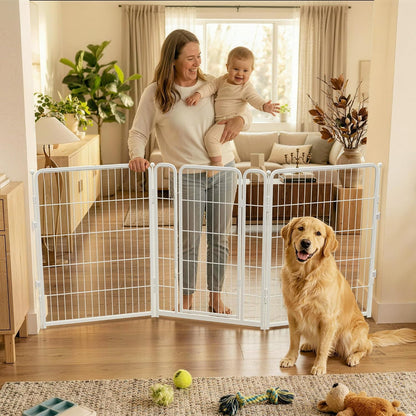 Dog Gate, Extra Wide Adjustable for Openings Up to 183", 24" H