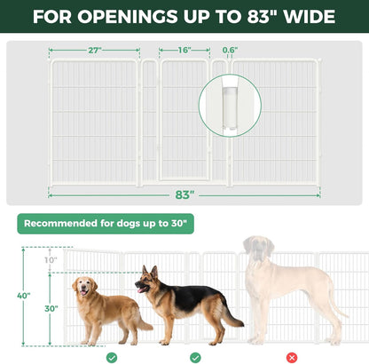 Dog Gate, Extra Wide Adjustable for Openings Up to 183", 24" H