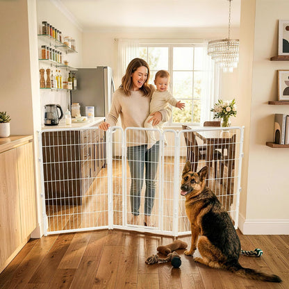 Dog Gate, Extra Wide Adjustable for Openings Up to 183", 24" H