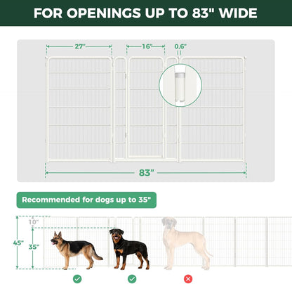 Dog Gate, Extra Wide Adjustable for Openings Up to 183", 24" H