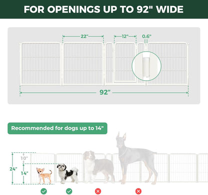 Dog Gate, Extra Wide Adjustable for Openings Up to 183", 24" H