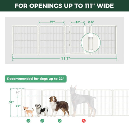 Dog Gate, Extra Wide Adjustable for Openings Up to 183", 24" H