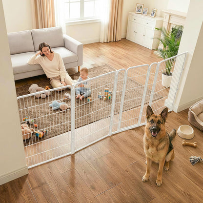 Dog Gate, Extra Wide Adjustable for Openings Up to 183", 24" H