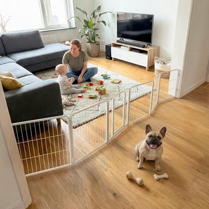 Dog Gate, Extra Wide Adjustable for Openings Up to 183", 24" H