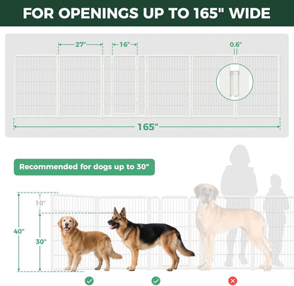 Dog Gate, Extra Wide Adjustable for Openings Up to 183", 24" H