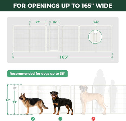 Dog Gate, Extra Wide Adjustable for Openings Up to 183", 24" H