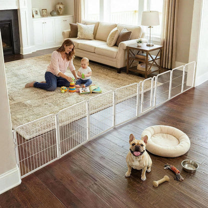 Dog Gate, Extra Wide Adjustable for Openings Up to 183", 24" H