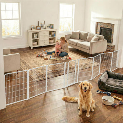 Dog Gate, Extra Wide Adjustable for Openings Up to 183", 24" H