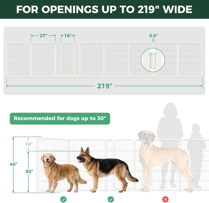 Dog Gate, Extra Wide Adjustable for Openings Up to 183", 24" H