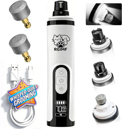 Dog Nail Grinder Whisper Quiet with Light for Sensitive Pets