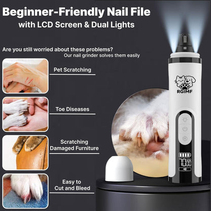 Dog Nail Grinder Whisper Quiet with Light for Sensitive Pets