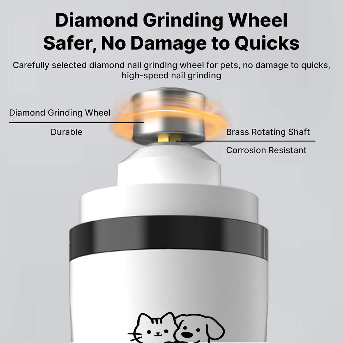 Dog Nail Grinder Whisper Quiet with Light for Sensitive Pets