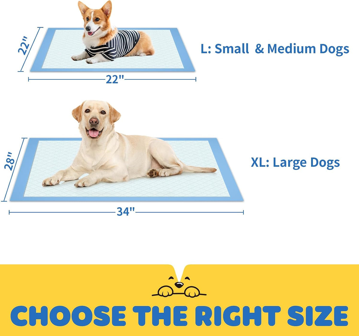 Puppy Pads for Dogs, 34 x 28 in, 6-Layer, Leak-Proof