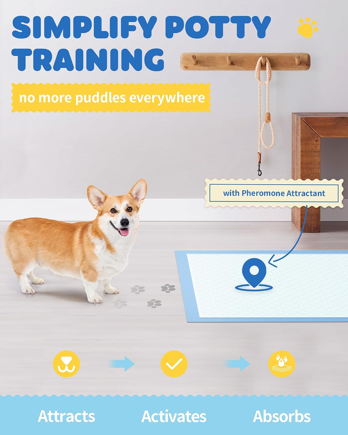 Puppy Pads for Dogs, 34 x 28 in, 6-Layer, Leak-Proof