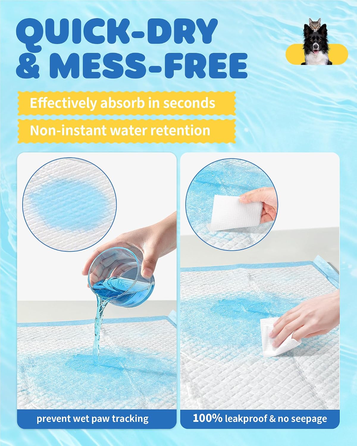 Puppy Pads for Dogs, 34 x 28 in, 6-Layer, Leak-Proof