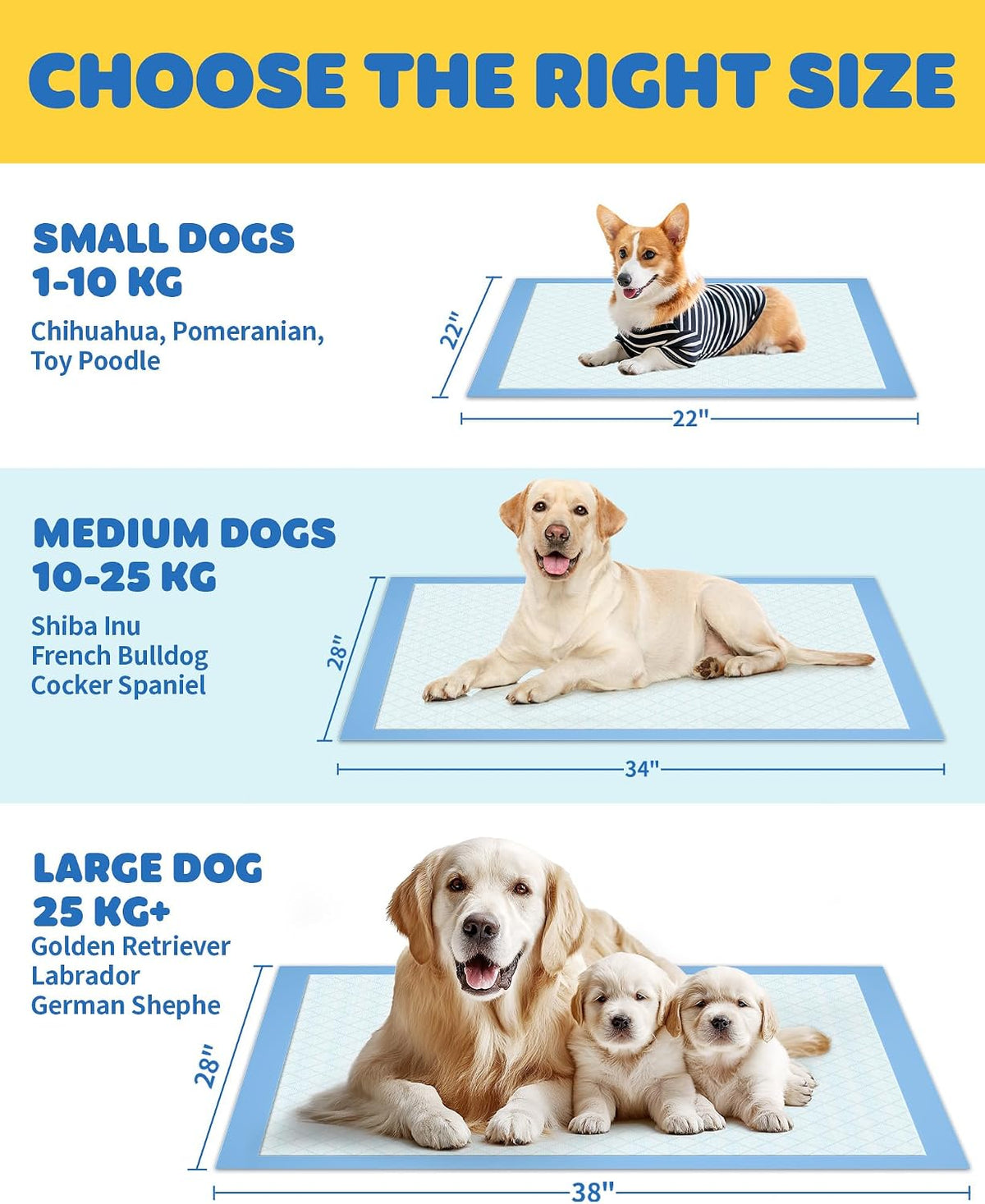 Puppy Pads for Dogs, 34 x 28 in, 6-Layer, Leak-Proof