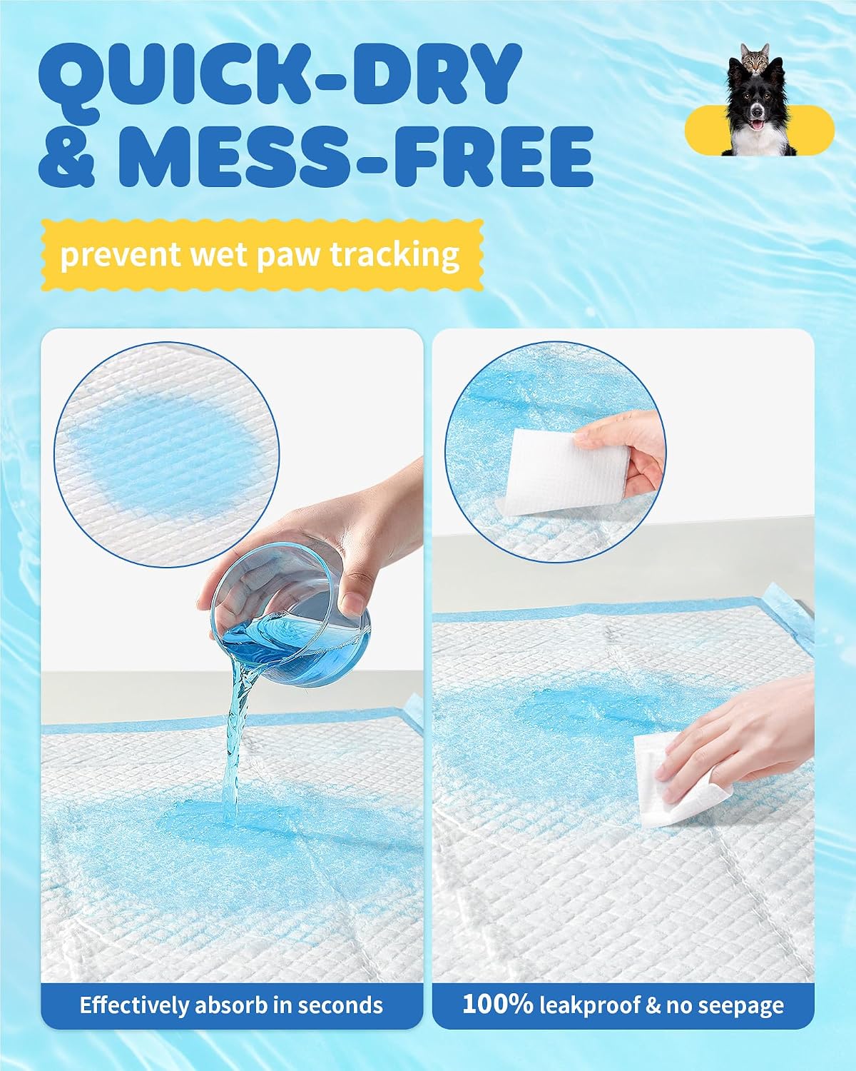Puppy Pads for Dogs, 34 x 28 in, 6-Layer, Leak-Proof