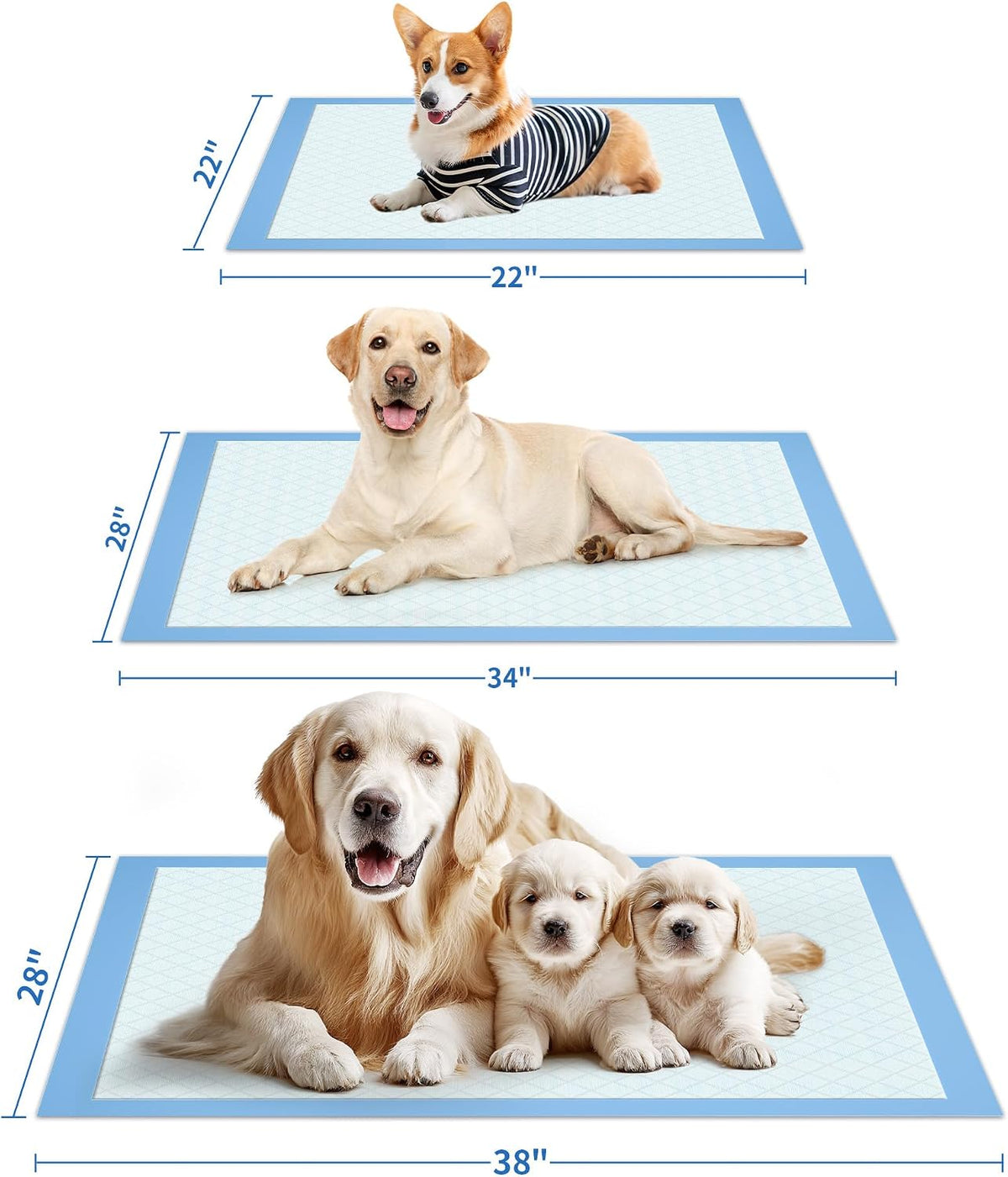 Puppy Pads for Dogs, 34 x 28 in, 6-Layer, Leak-Proof